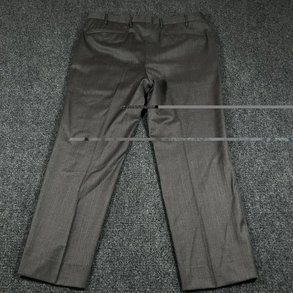 INCOTEX Pants Mens 36x26 Slowear Classic Fit Wool Trousers Dark Gray
